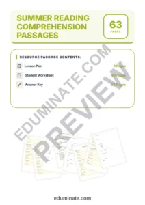 Summer Reading Comprehension Passages Worksheets 1st to 5th Grade Activities page 1