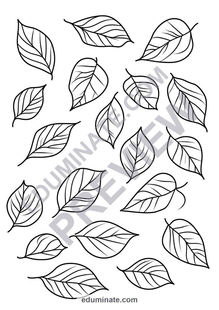 Leaves Coloring Pages Autumn Forest Foliage 100 Cute Printable Worksheets sample page 1