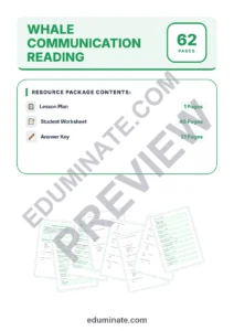 Whale Reading Comprehension Passages and Worksheets with Answer Keys, Grades 2-6 page 1