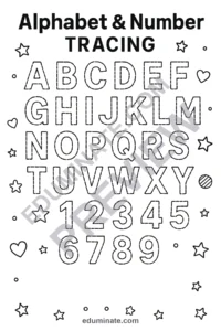 Alphabet and Number Posters | Printable Alphabet Posters Tracing Anchor Charts page 1