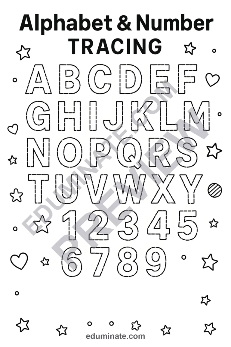 Alphabet and Number Posters | Printable Alphabet Posters Tracing Anchor Charts sample page 1