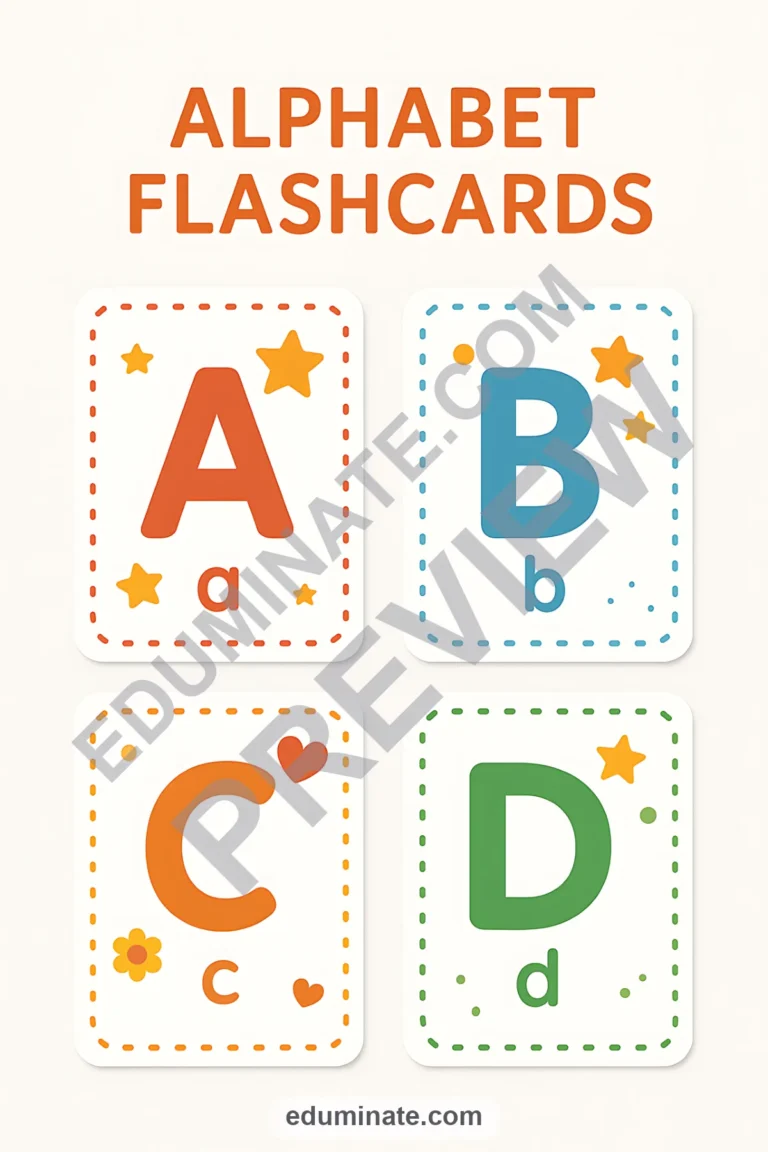 Alphabet Flashcards Printable, 103 Letter Recognition Cards for PreK and K sample page 1