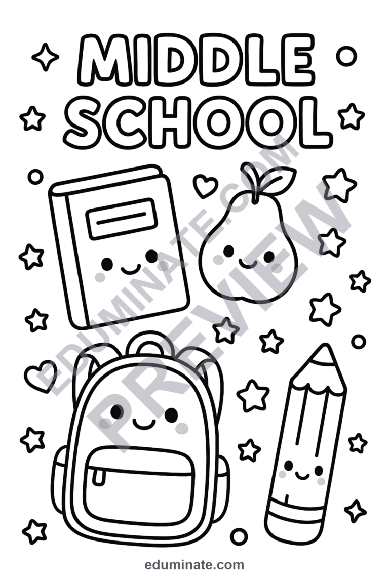 Middle School Coloring Sheets 30 End of Year Tween Art Activity Worksheets sample page 1