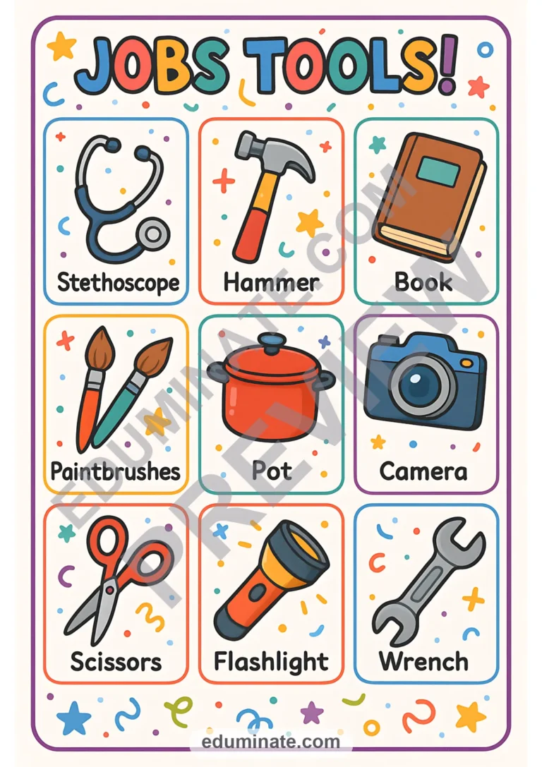 Community Helpers and Their Tools Flashcards | Jobs Tools Cards | 28 Pages sample page 1