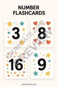 Printable Number Flashcards 1-20 | Number Cards for Toddlers | 66 Card Pages page 1