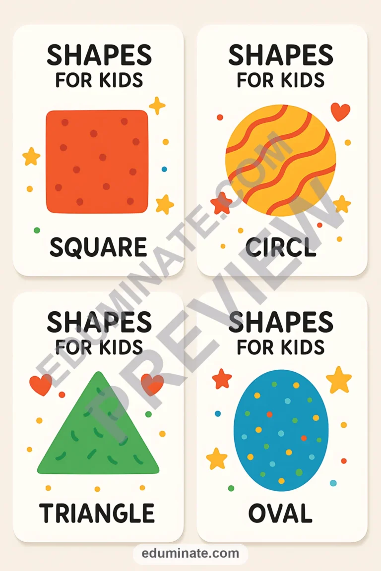Shapes Flashcards | Printable Shape Cards for Preschool and Pre-K | 71 Pages sample page 1