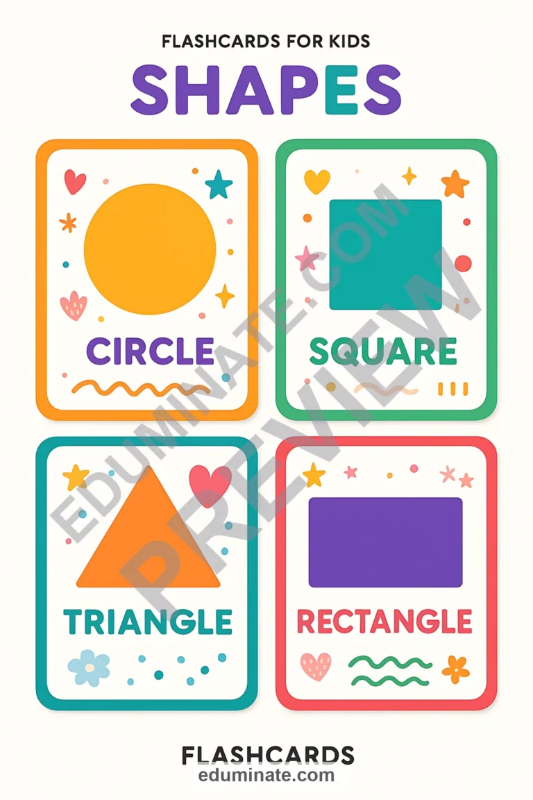 Printable Shapes Flashcards | Shape Cards for Preschool and Pre-K | 38 Pages sample page 1