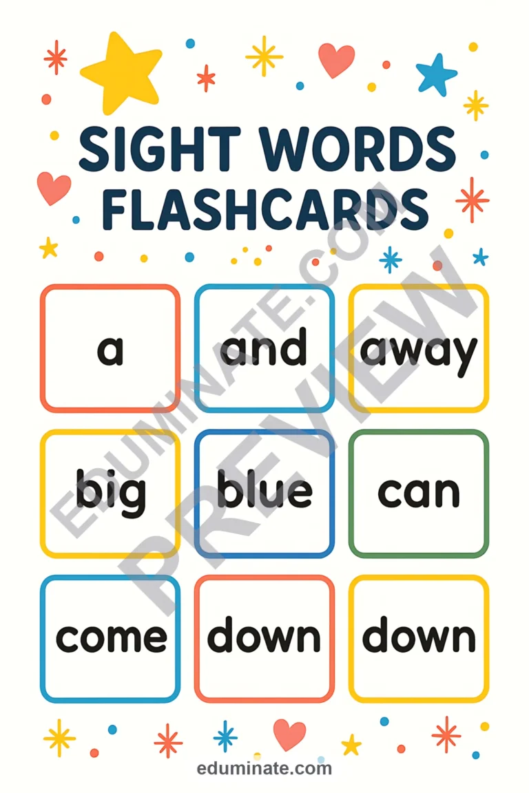 Sight Words Flashcards | Printable Sight Word Cards for Kindergarten | 68 Pages sample page 1