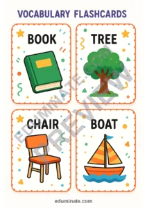 English Vocabulary Flashcards | Picture Word Cards for Pre-K | 26 Card Pages page 1
