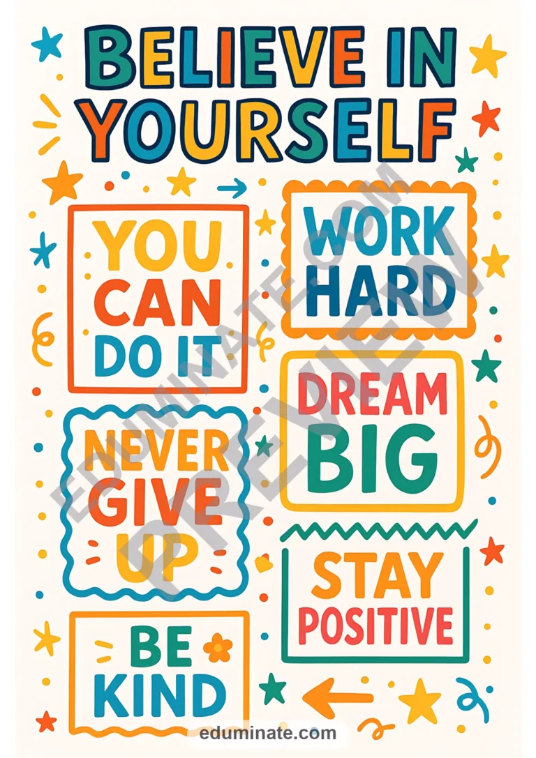 Classroom Motivational Posters for Students | Bulletin Board Posters | 26 Pages sample page 1