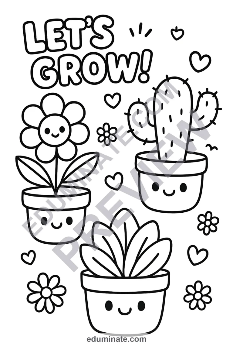 Cute Succulent Coloring Pages: 80 Simple Plant Sheets