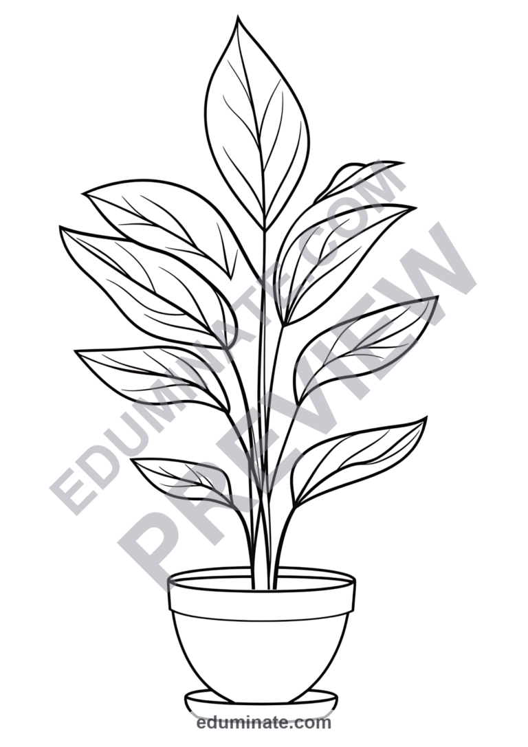 Plant Coloring Sheets 100 Botanical Tropical Foliage Art Activity Worksheets sample page 1