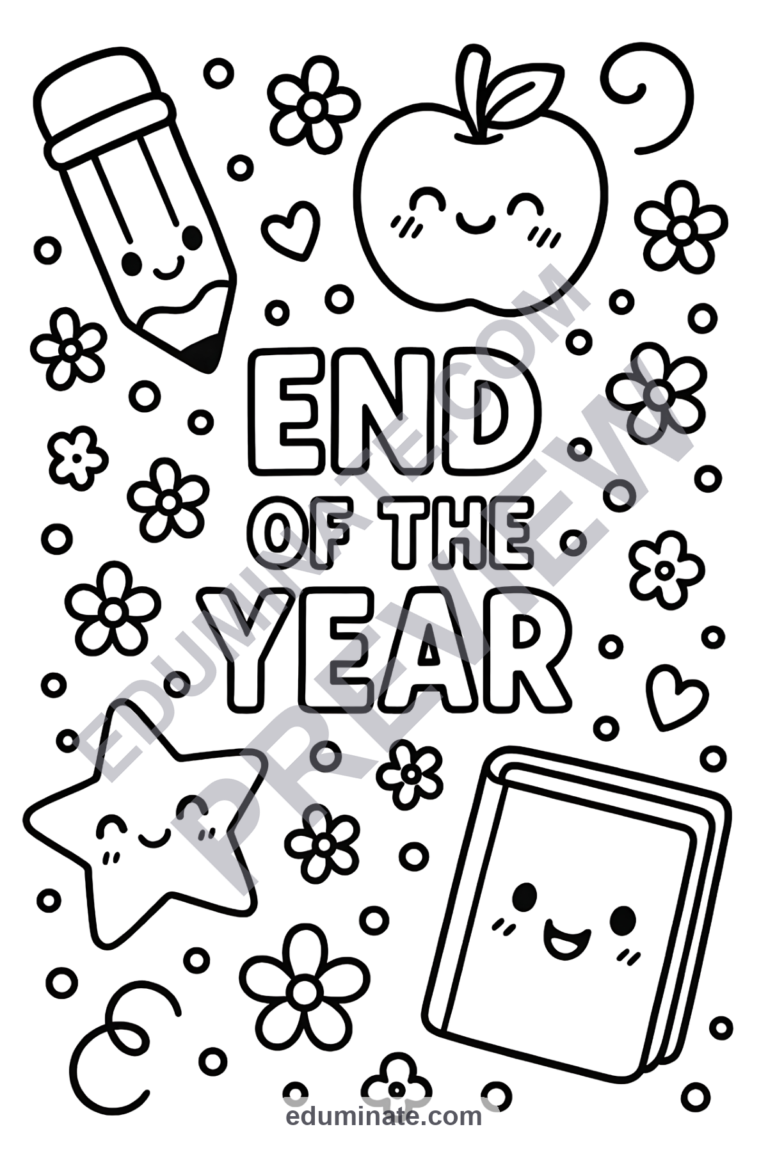 End of the Year Coloring Pages Summer Break Countdown Sheets 75 Fun Printables sample page 1