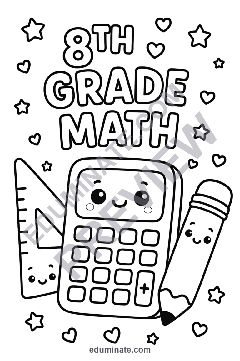 Math Symbols Coloring Pages – Geometry and Algebra Doodles for the Classroom sample page 1