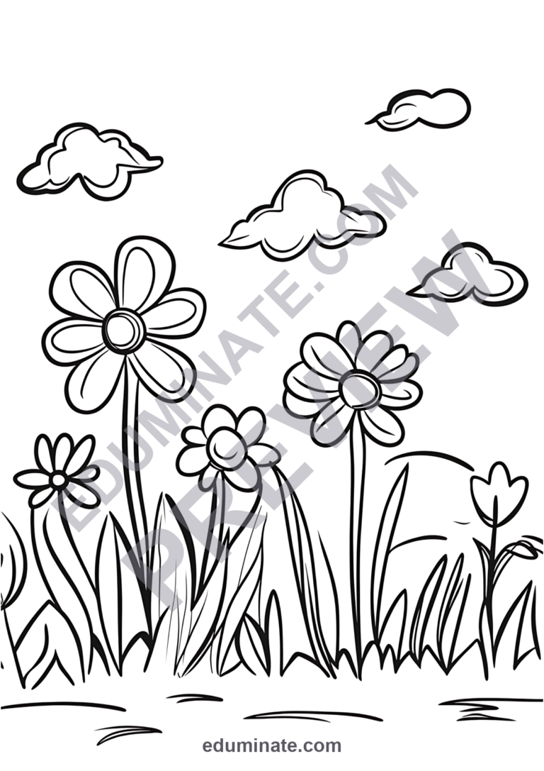 First Day of Spring Coloring Pages Spring Flowers Activity Sheets for Kids sample page 1