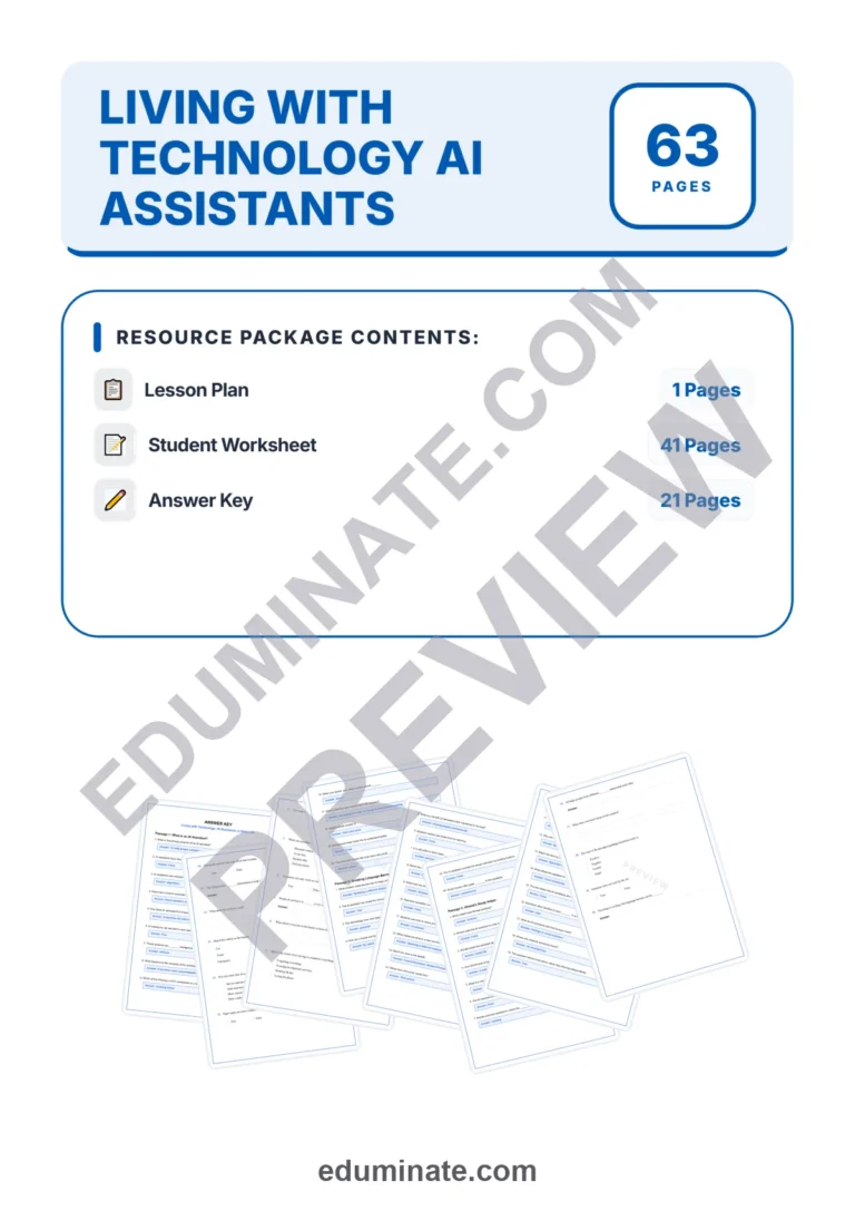 Artificial Intelligence Reading Comprehension Worksheets – Daily Life Passages sample page 1