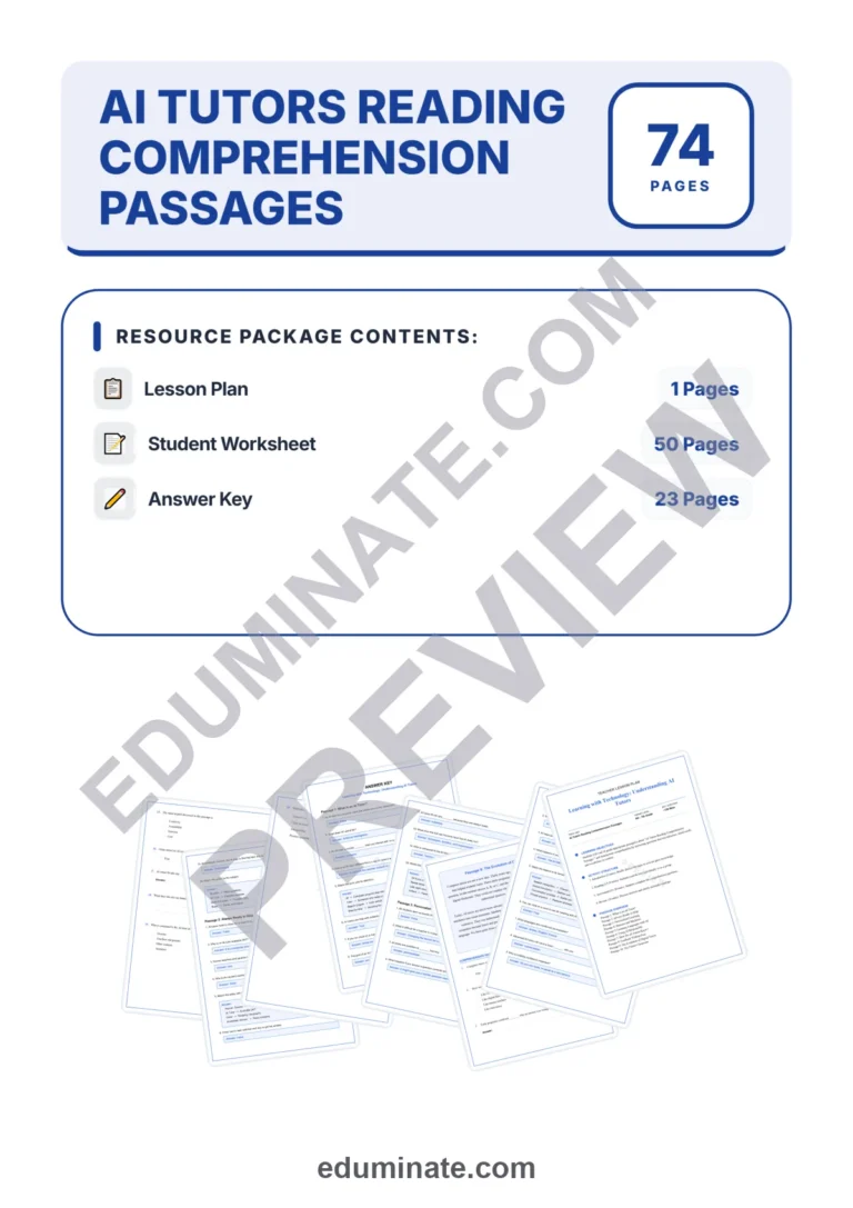 Reading Comprehension on Artificial Intelligence – AI Tutors Reading Passages sample page 1