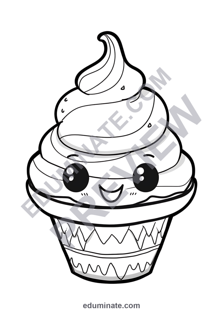 Ice Cream Coloring Pages Sweet Treats Art Activity Sheets Pack for Kids Fun sample page 1