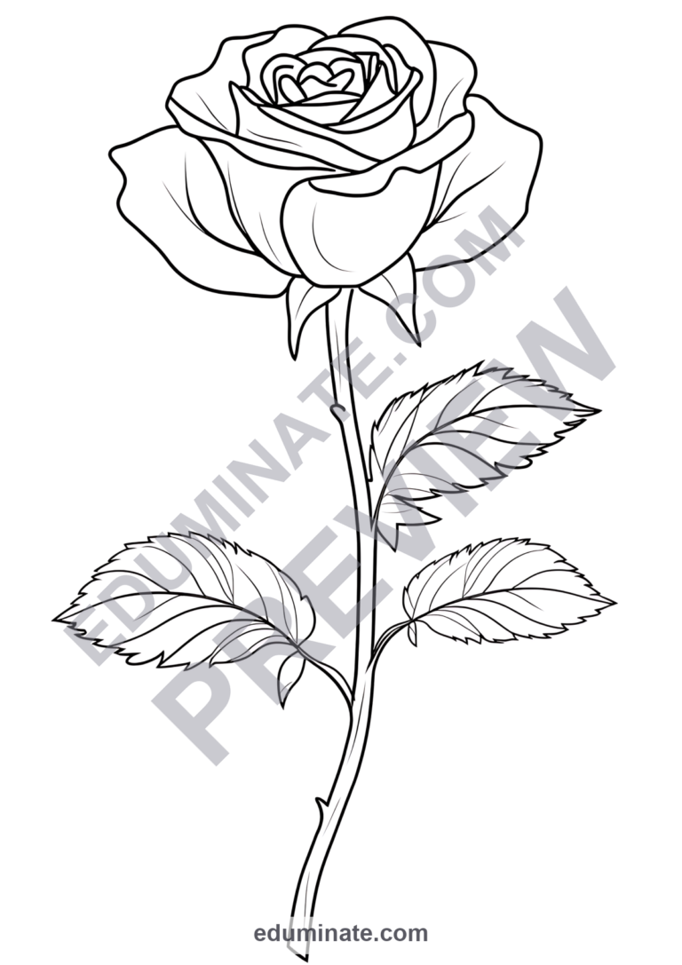 Flower Coloring Sheets Spring Floral Botanical Art 100 Printable Activities sample page 1