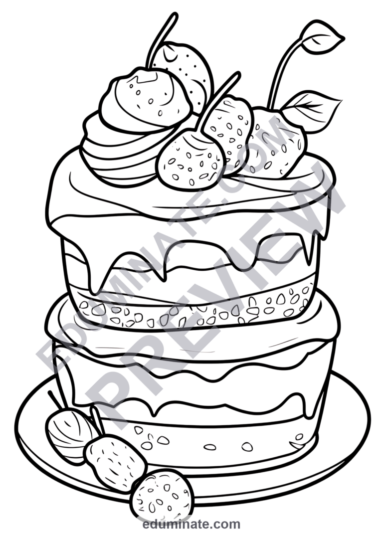Dessert Coloring Pages Sweet Treats Coloring Sheets for Kids 80 Activity Pages sample page 2
