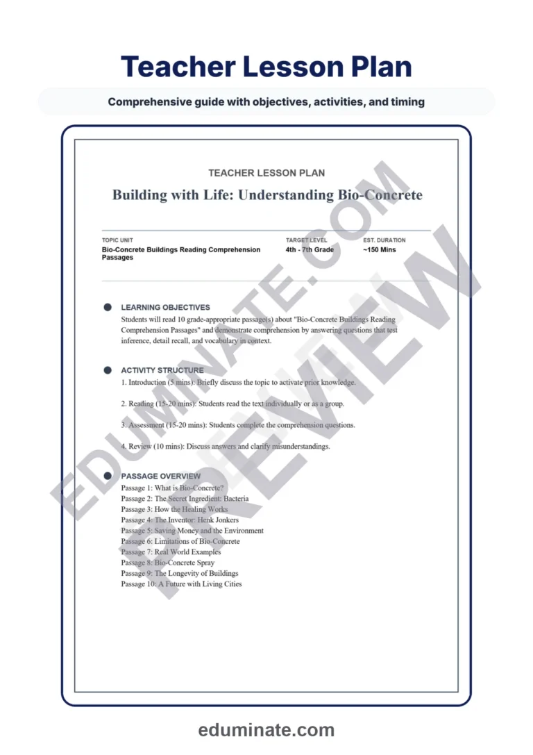 Bio Concrete Reading Comprehension Passages And Questions Worksheets Packet sample page 2