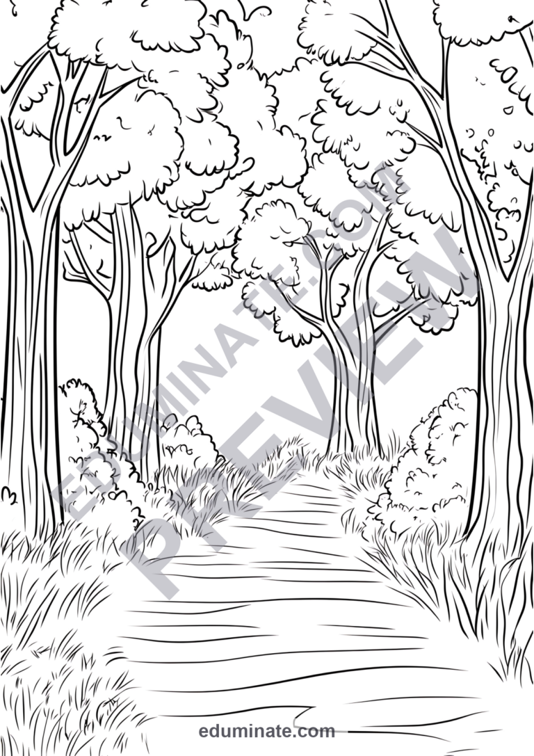 Nature Walk Coloring Pages Outdoor Explorer Art Activity Pack for Kids Fun sample page 2