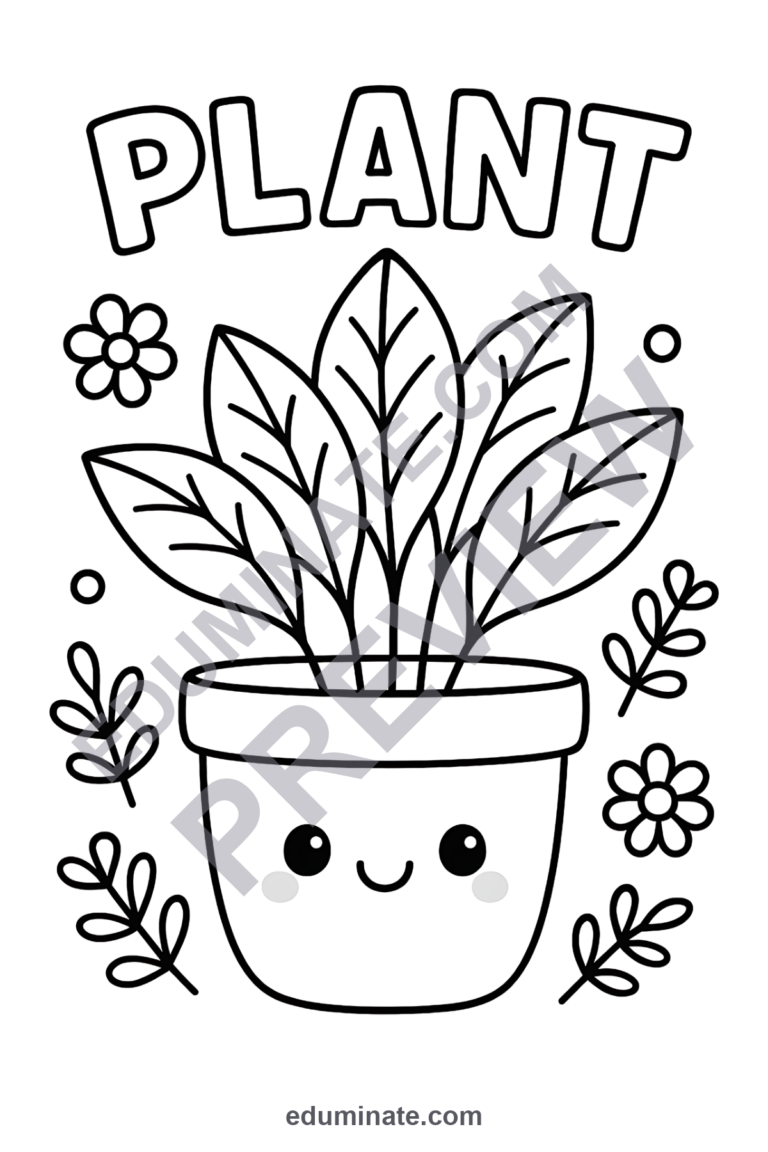 Spring Plant Coloring Pages Earth Day Garden Activity Sheets Pack for Kids sample page 2