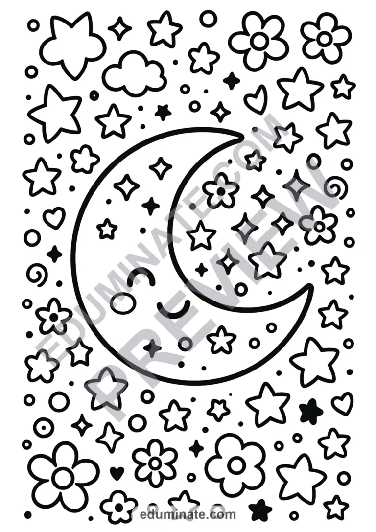 Ramadan Mubarak Coloring Pages Lanterns and Crescent Activity Pack for Kids sample page 2