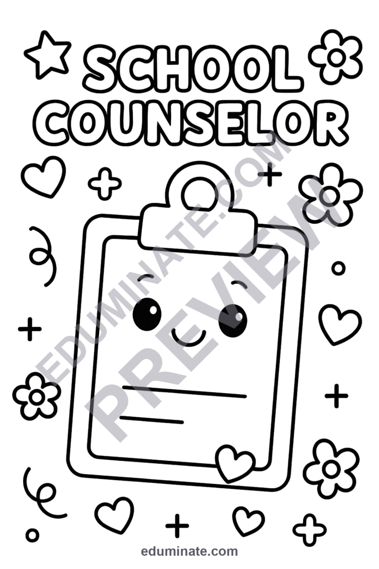 School Counselor Coloring Pages Feelings and Empathy Activity Sheets Pack sample page 2