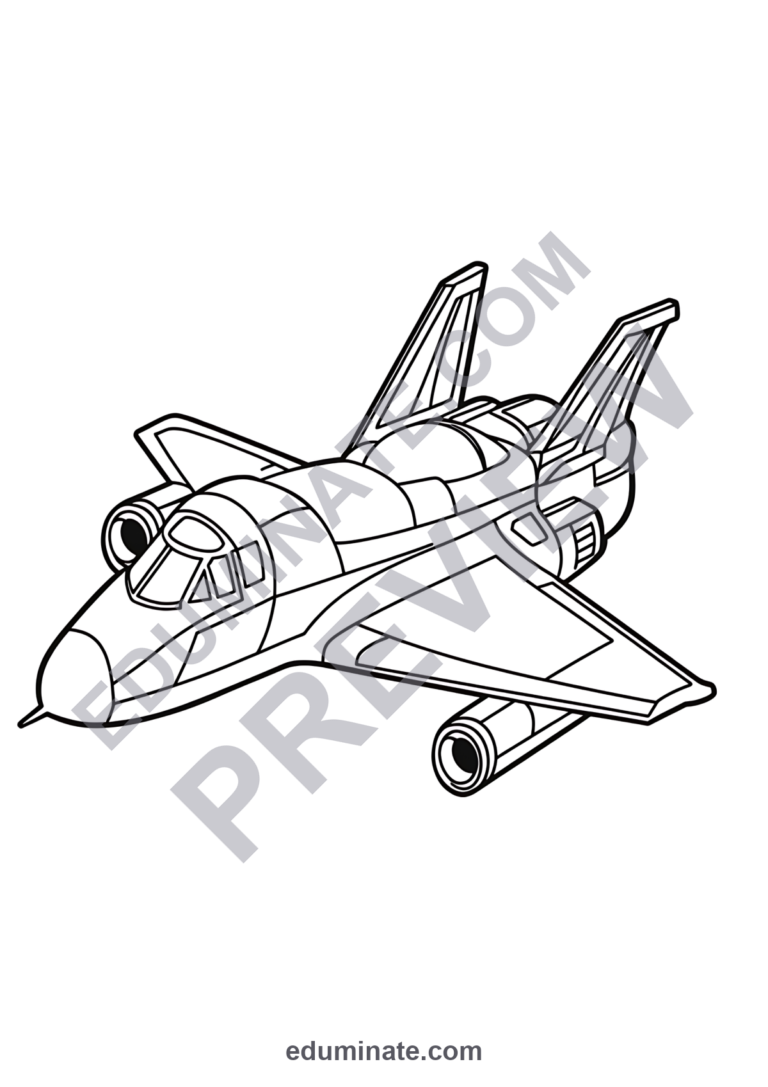 Spacecraft Coloring Pages Rockets and Space Shuttle Activity Pack for Kids sample page 2