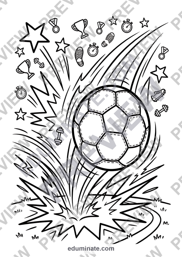 Sports Coloring Sheets Athletic Games and PE Fitness Activity Pack for Kids sample page 2