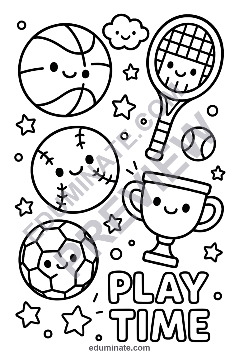 Sports Coloring Pages Multi-Sport Athletics Activity Sheets Pack for Kids sample page 2