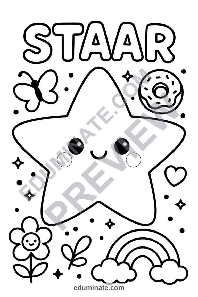 STAAR Test Coloring Pages Motivational Pep Rally Activity Sheets for Kids sample page 2
