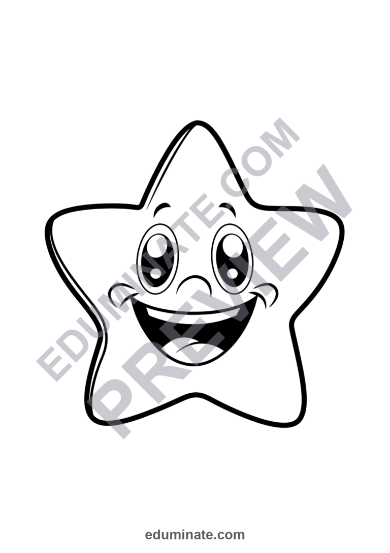 Printable Star Coloring Pages Geometric Shapes Activity Sheets Pack for Kids sample page 2