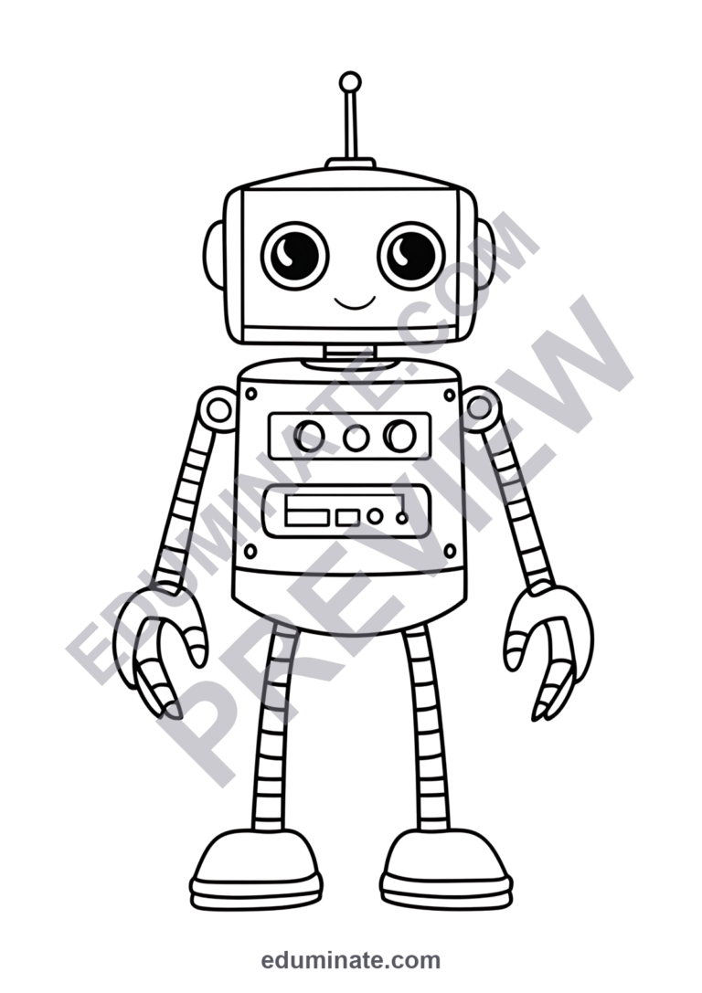 STEM Technology Coloring Pages Robotics and Coding Activity Sheets for Kids sample page 2