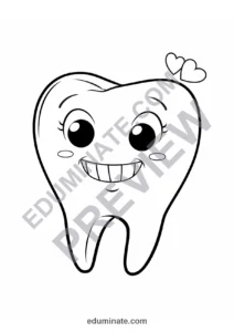 Lost Tooth Coloring Pages Smiling Teeth Activity Sheets Pack for Kids page 2
