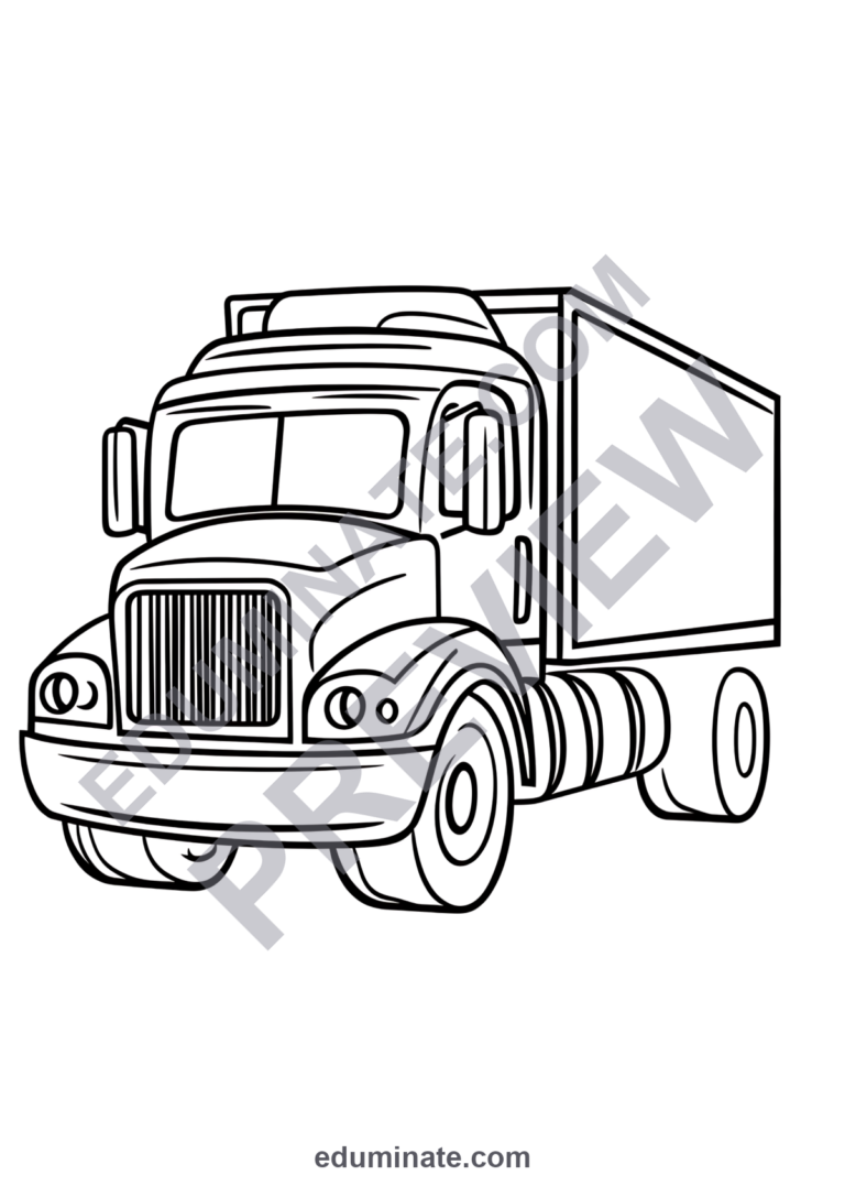 Printable Transportation Coloring Pages Mega Fleet Activity Pack for Kids sample page 2