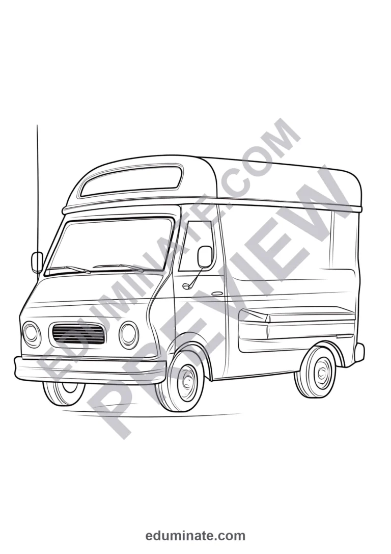 Vehicles Coloring Pages Cars Trucks Construction Machinery Activity Sheets Kids sample page 2