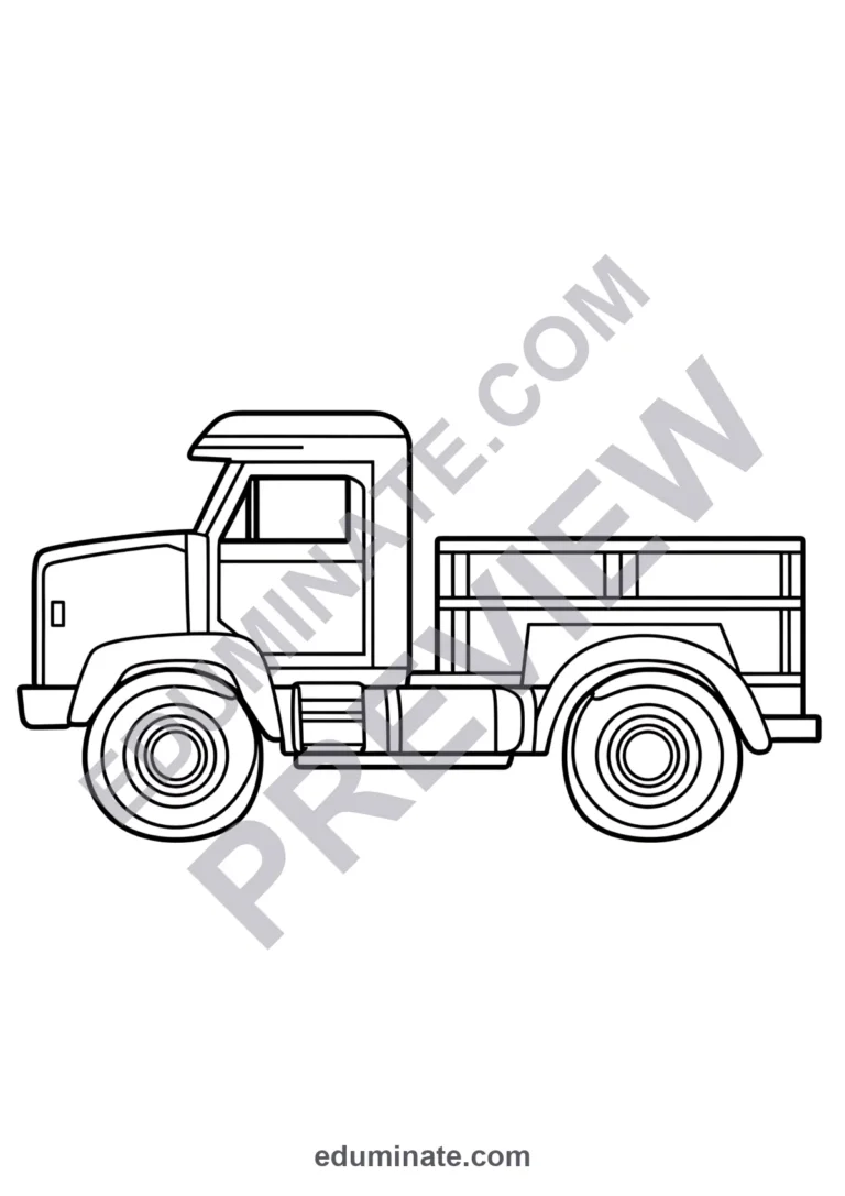 Vehicle Coloring Sheets Farm Tractors and Heavy Machines Activity Pack Kids sample page 2