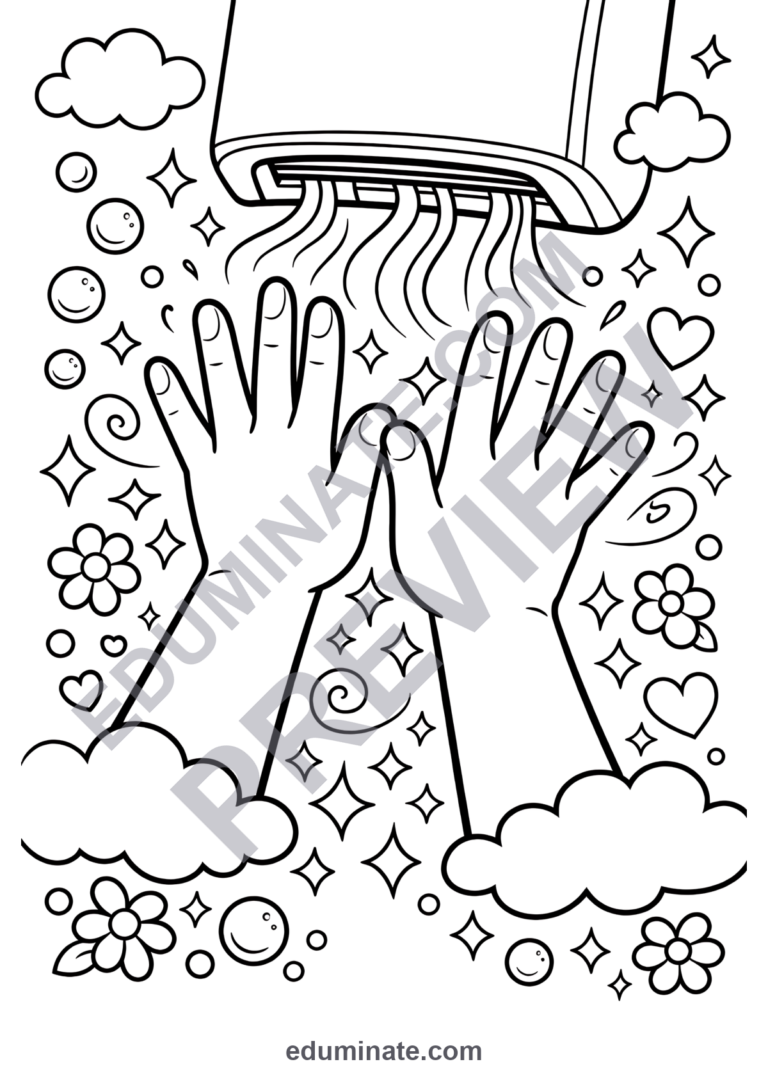 Printable Hand Washing Coloring Pages 22 Personal Hygiene Clean Habits Sheets sample page 2