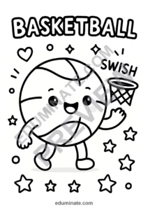 Basketball Hoop Coloring Pages | Hoops Action Sheets | Swish Sports Printables page 2