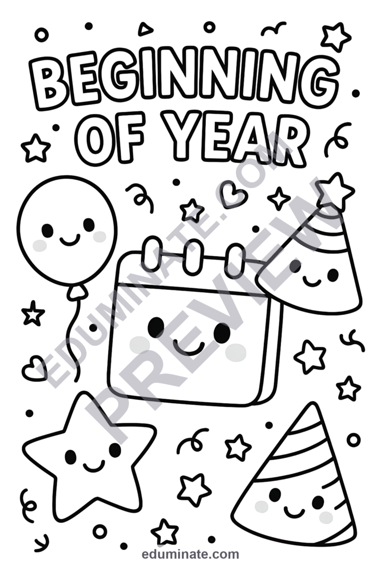 24 Beginning of the Year Coloring Pages Back to School Sheets for Primary Grades sample page 2