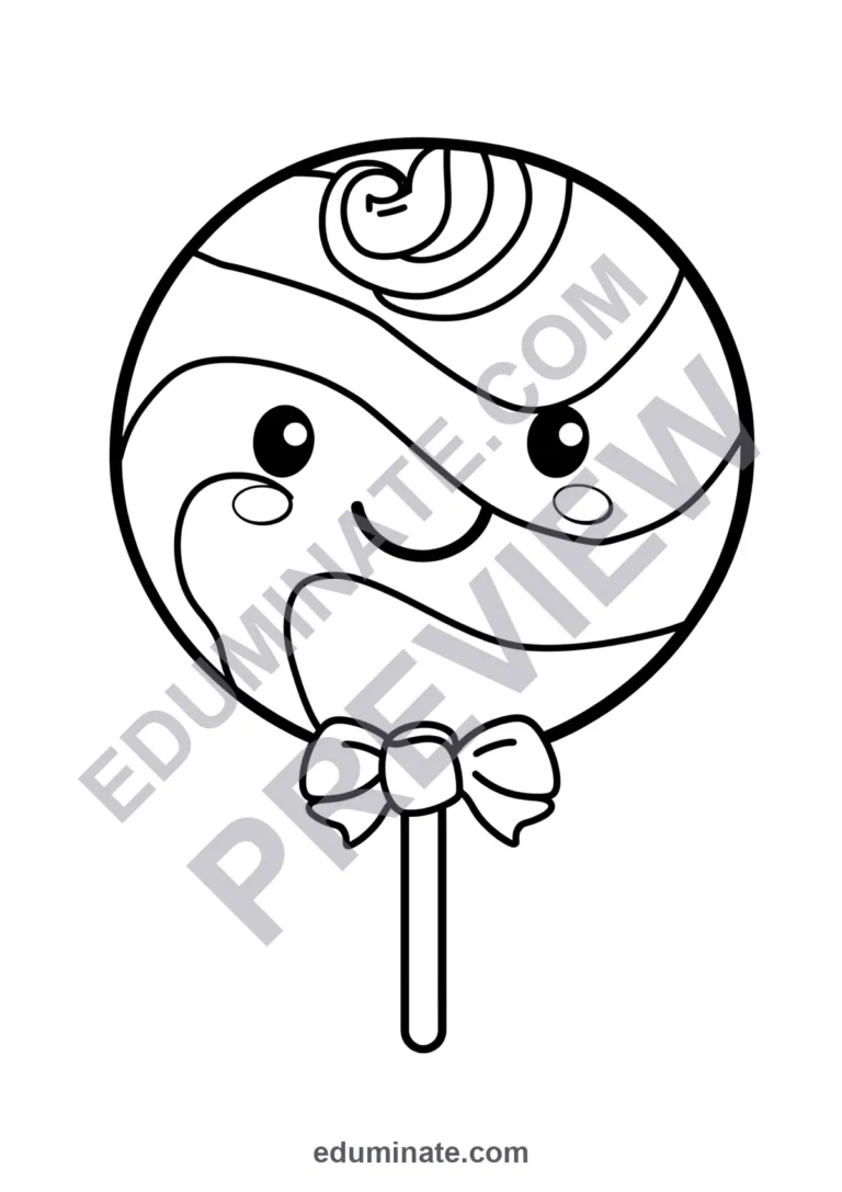 36 Printable Candy Coloring Pages Sweet Treats Activity Sheets for Children sample page 2