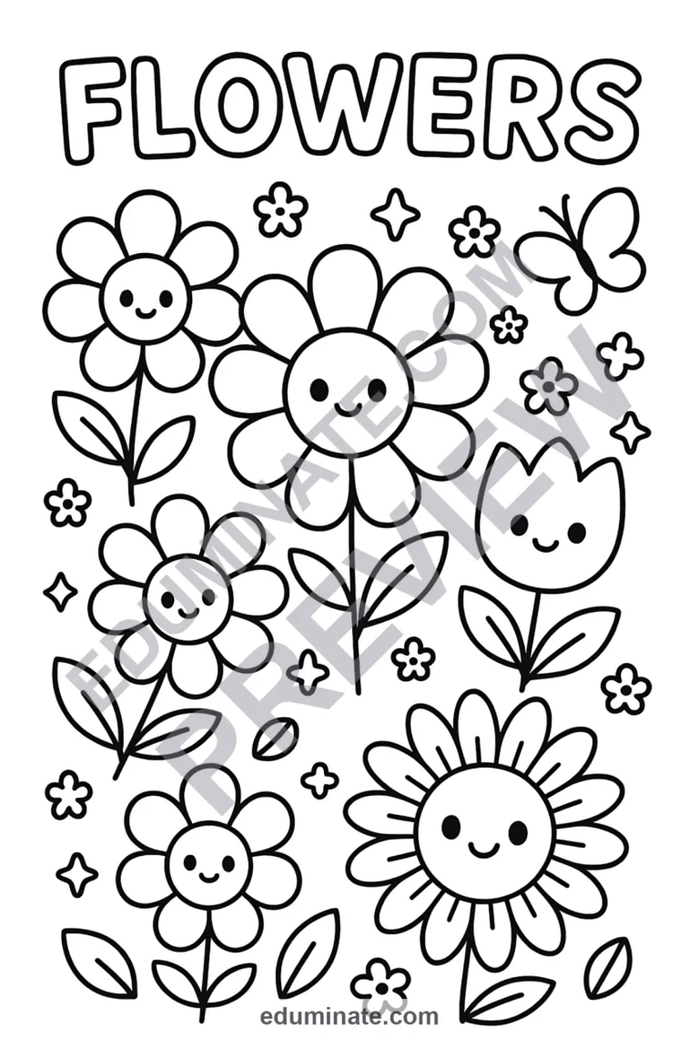Sampling Flower 48 Easy Printable Flower Coloring Pages for Kids Art Fun