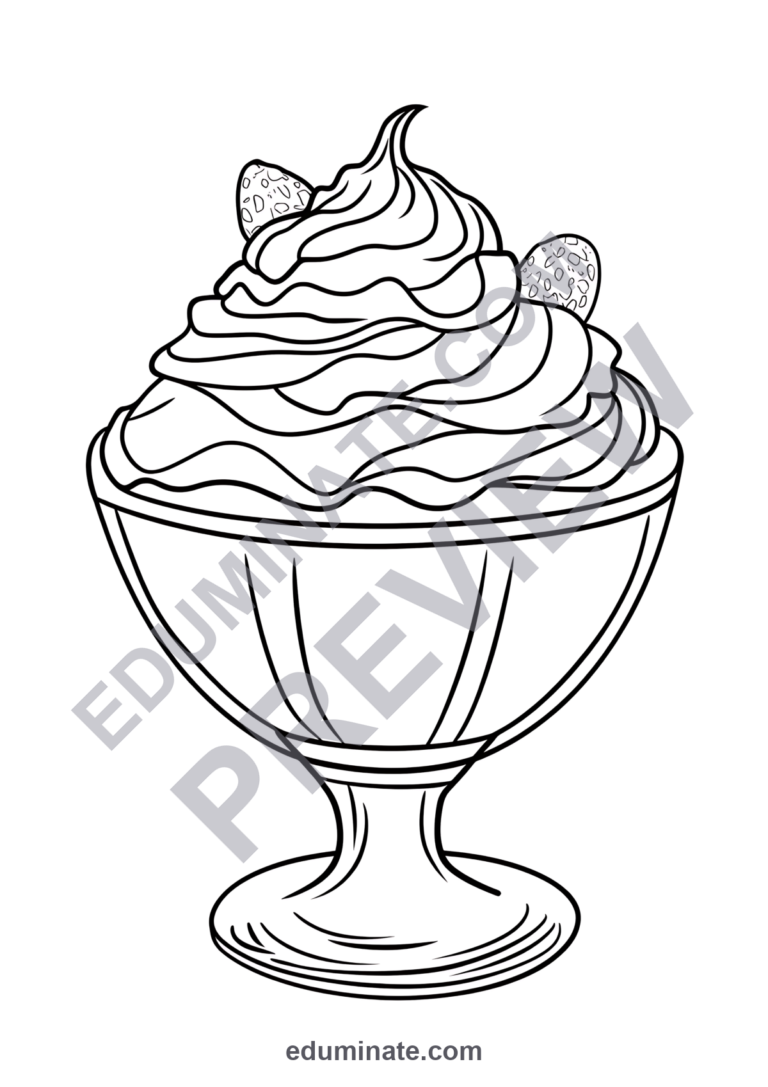 Ice Cream Cake Coloring Pages Printable Bakery Dessert Sheets 32 Fun Pages sample page 2