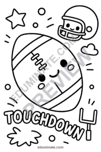 Football Game Coloring Pages Printable Sports Activity Sheets for Kids Fun page 2