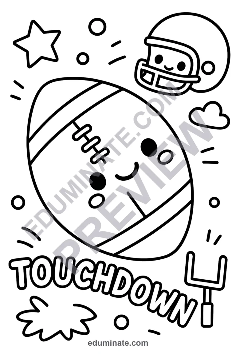 Football Game Coloring Pages Printable Sports Activity Sheets for Kids Fun sample page 2