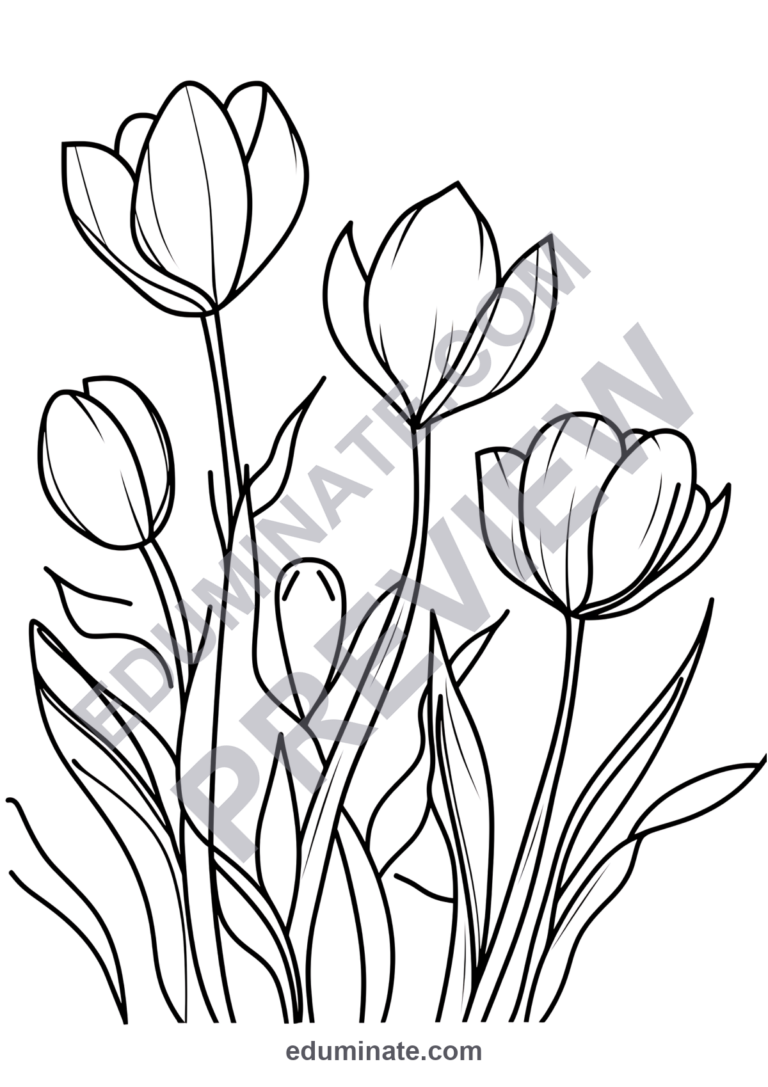 Printable March Coloring Pages Seasonal Spring Art Activity Pack for Kids sample page 2