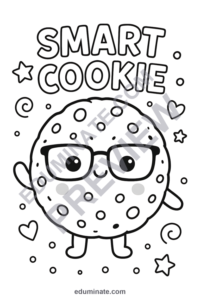 Smart Cookie Coloring Pages Growth Mindset Academic Activity Sheets for Kids sample page 2