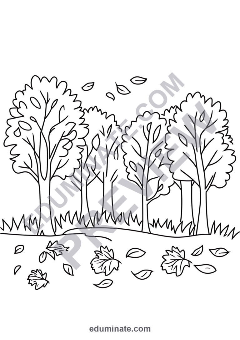 Fall Coloring Pages Autumn Activity Sheets for Kindergarten and First Grade sample page 2
